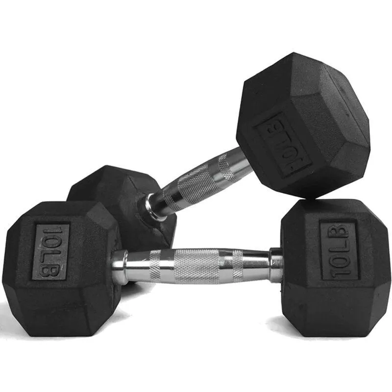 1441 Fitness  Rubber Hex Dumbbells - 5 Pound - 50 Pounds