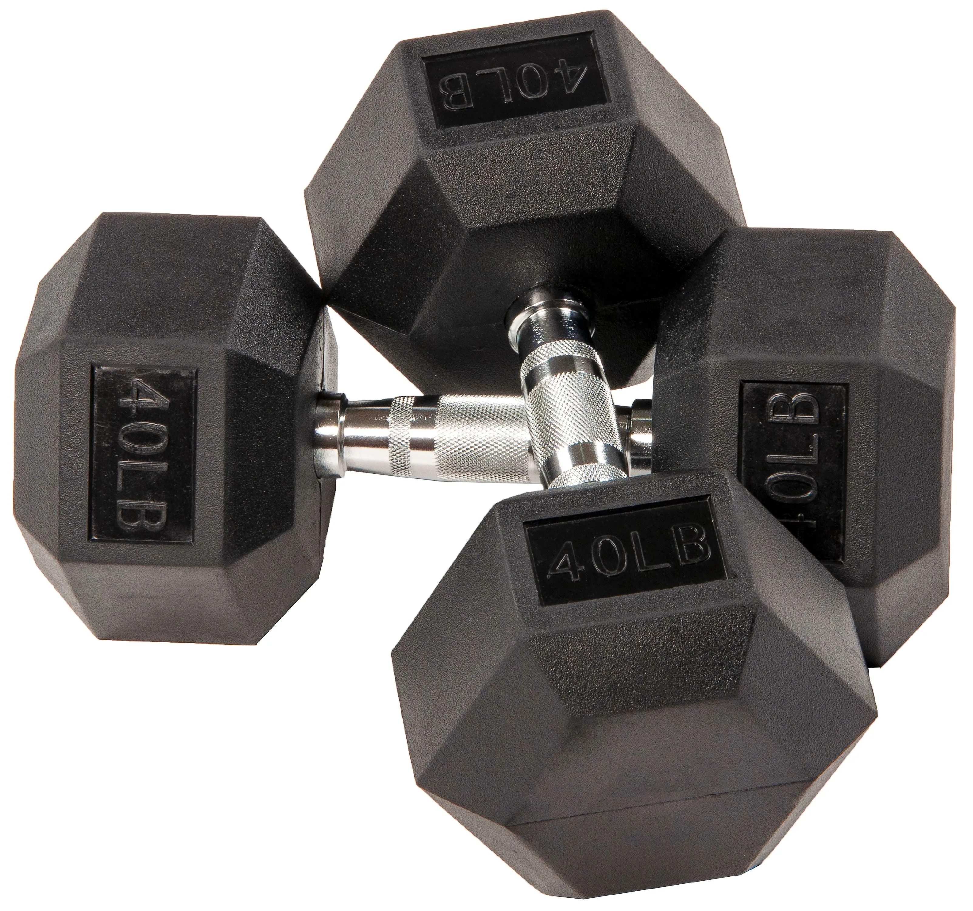 1441 Fitness  Rubber Hex Dumbbells - 5 Pound - 50 Pounds