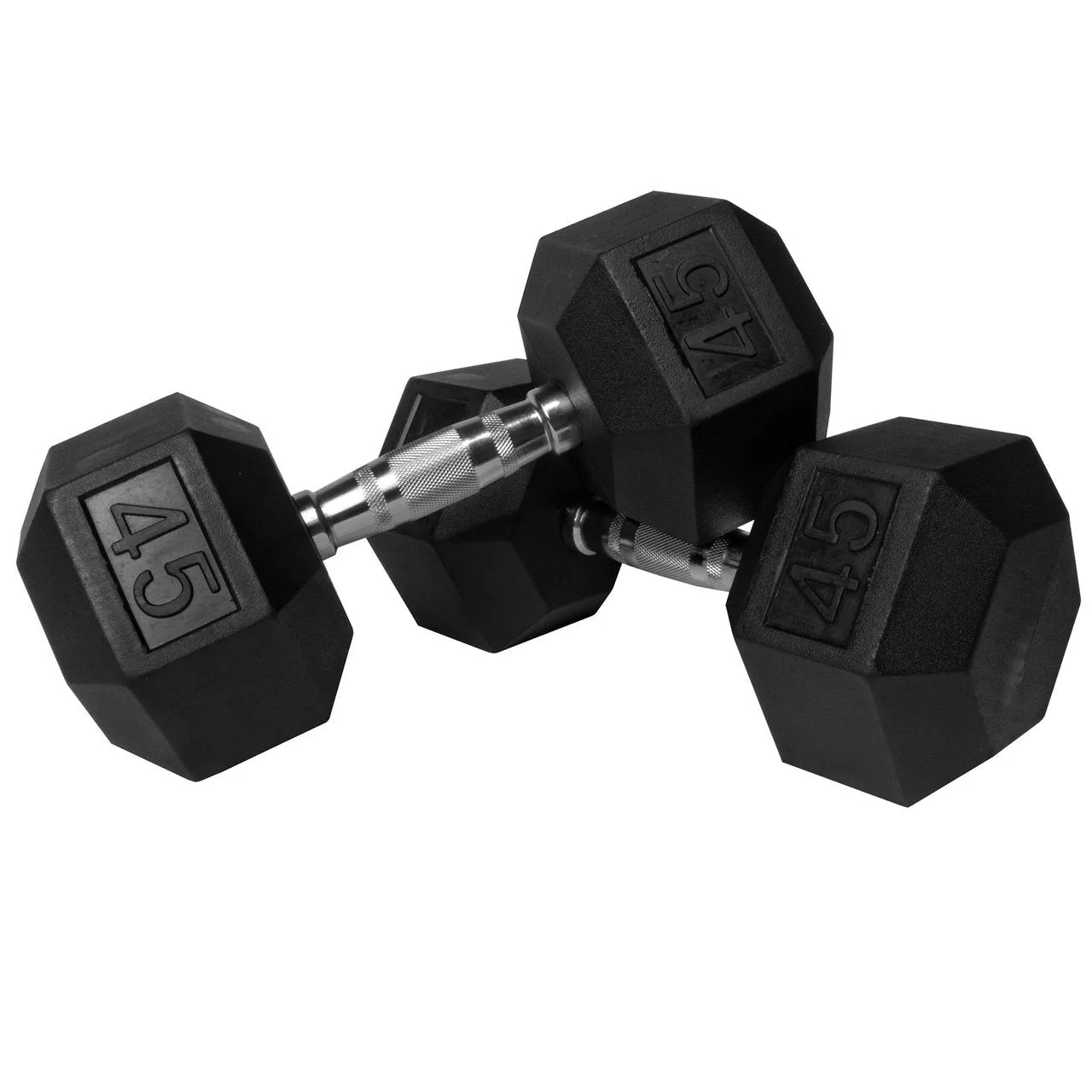 1441 Fitness  Rubber Hex Dumbbells - 5 Pound - 50 Pounds