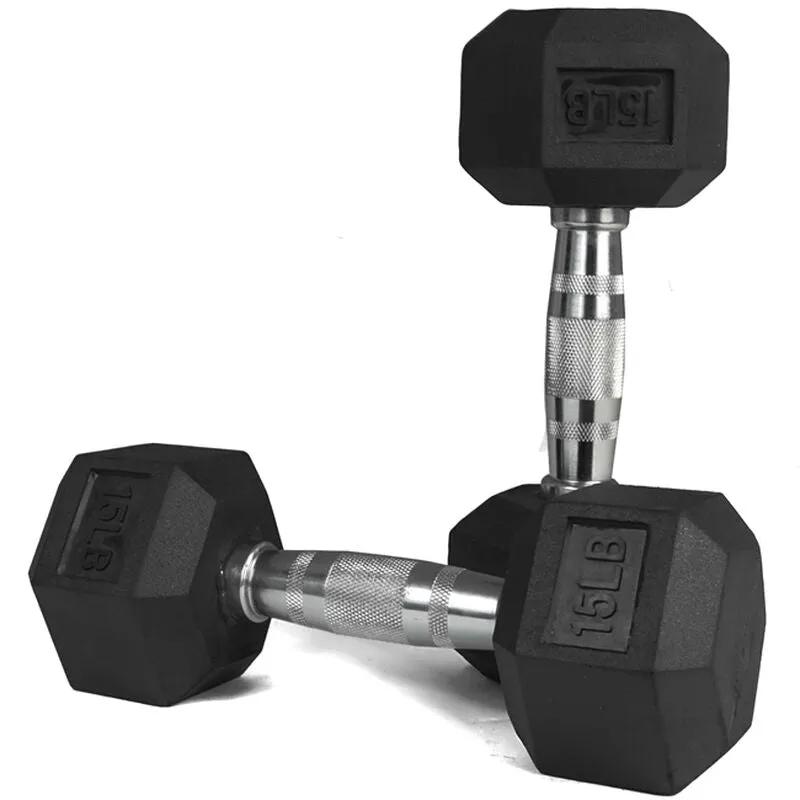 1441 Fitness  Rubber Hex Dumbbells - 5 Pound - 50 Pounds
