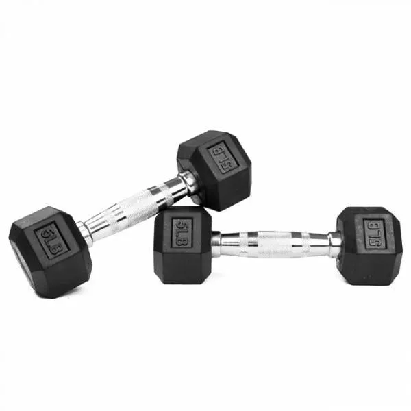 1441 Fitness  Rubber Hex Dumbbells - 5 Pound - 50 Pounds