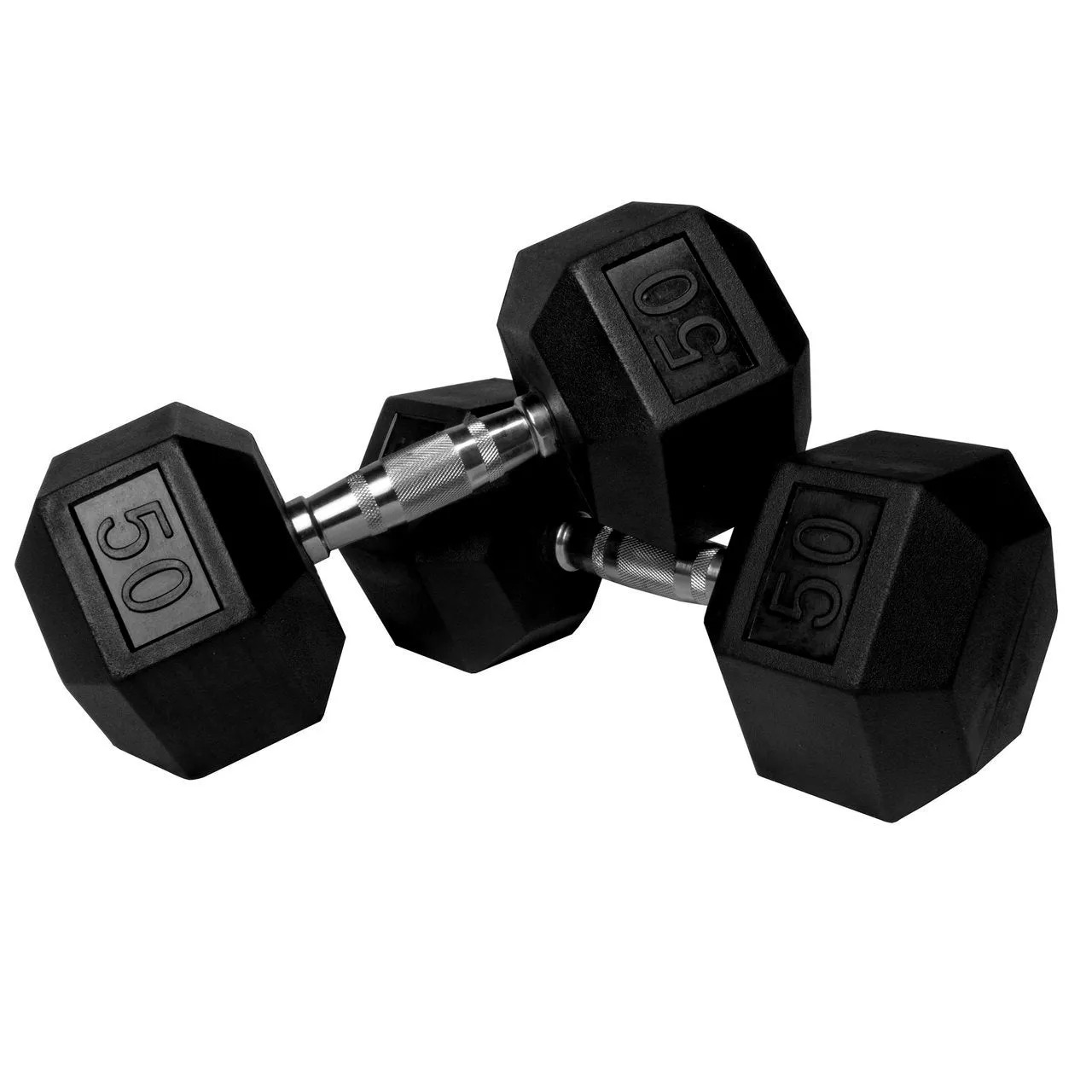 1441 Fitness  Rubber Hex Dumbbells - 5 Pound - 50 Pounds