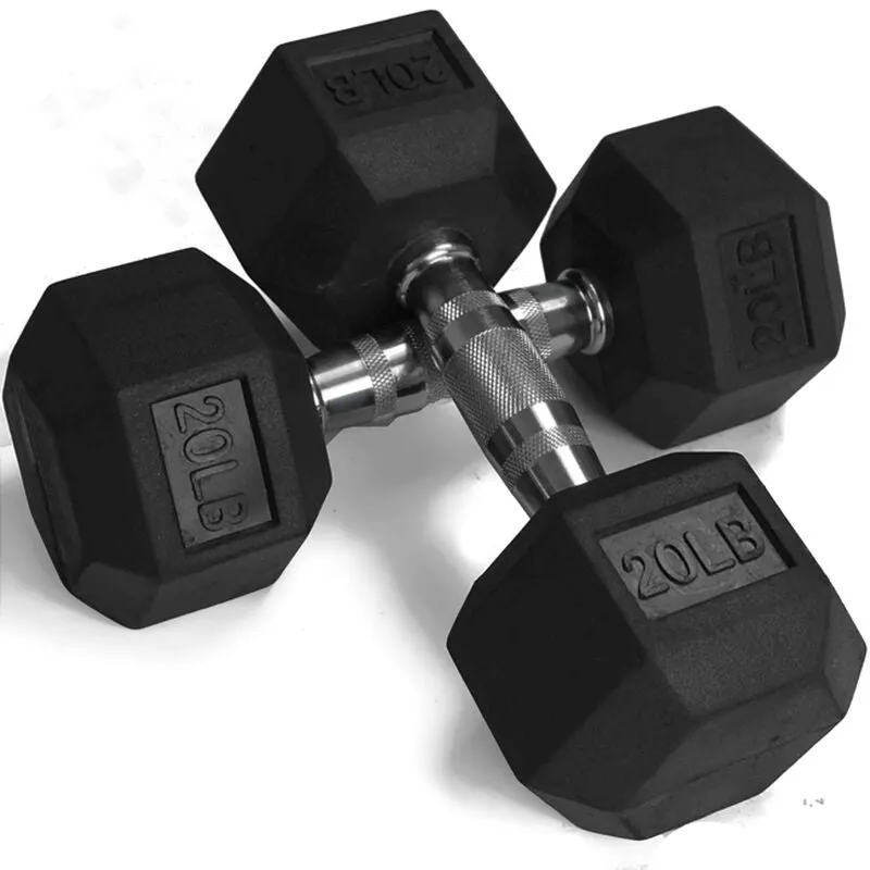 1441 Fitness  Rubber Hex Dumbbells - 5 Pound - 50 Pounds