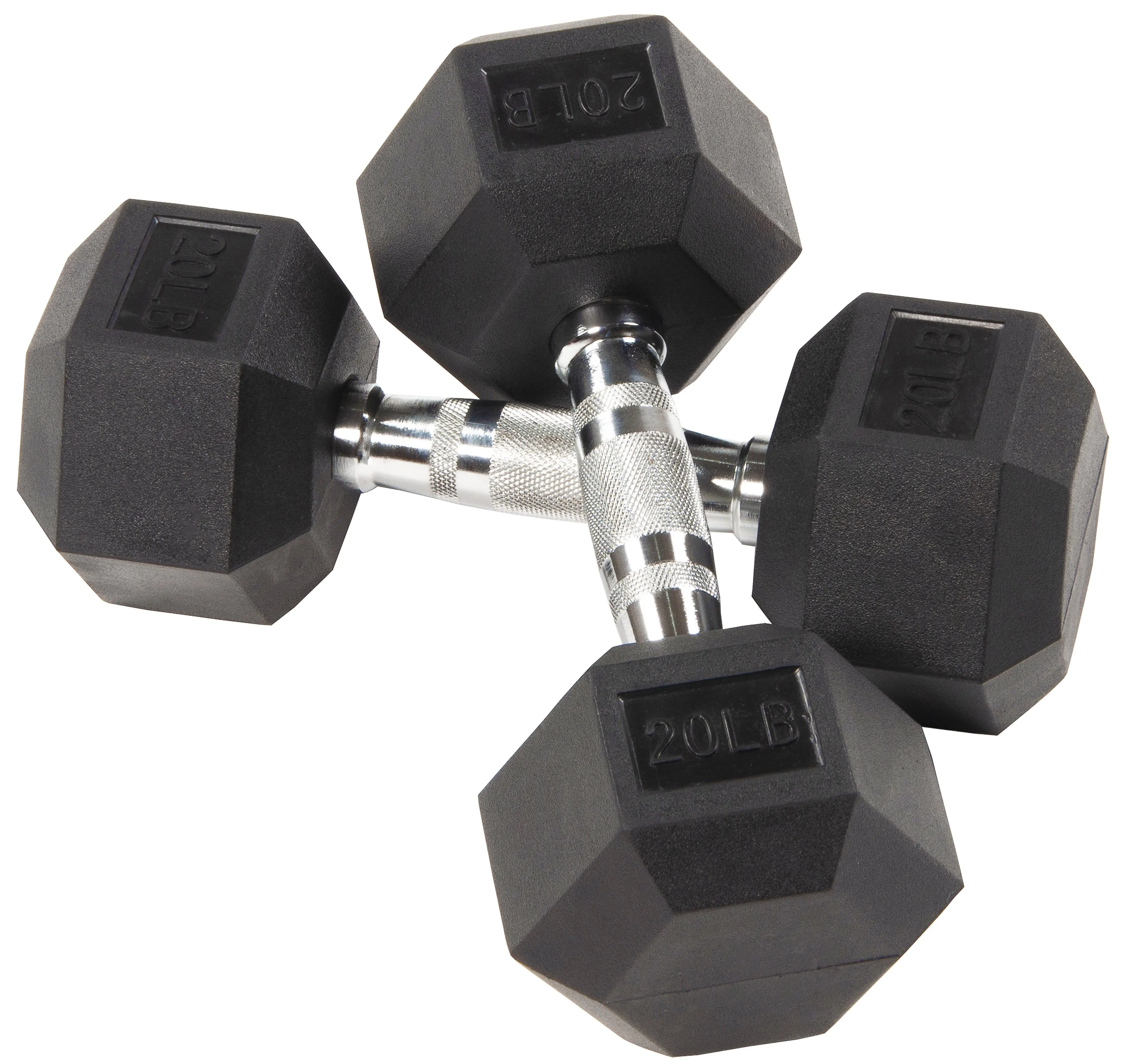 1441 Fitness  Rubber Hex Dumbbells - 5 Pound - 50 Pounds