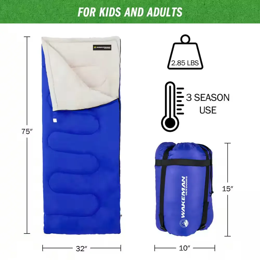 2-Season Blue Spirit Lake Sleeping Bag with Carrying Bag