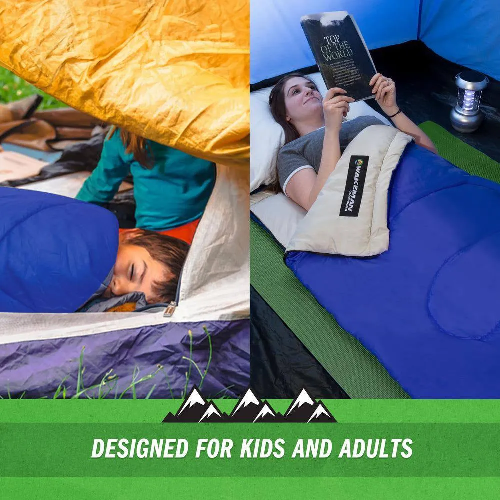 2-Season Blue Spirit Lake Sleeping Bag with Carrying Bag