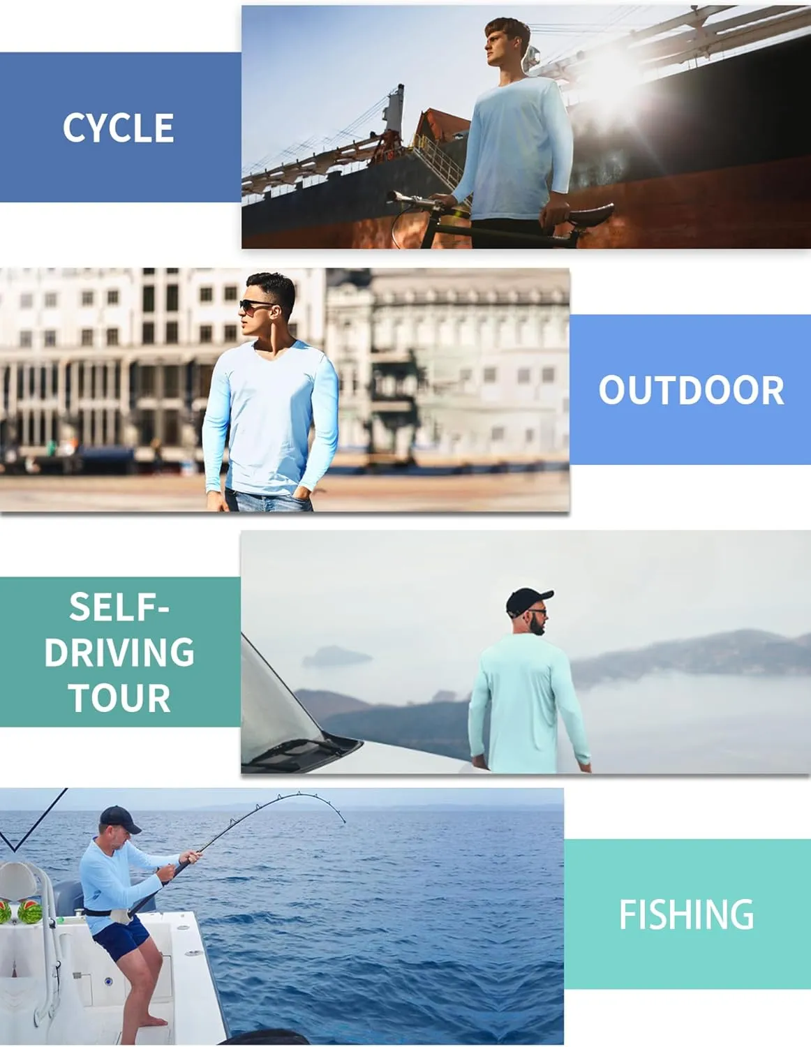 2/4 Pack Men's UPF 50  Rash Guard Quick-Dry Long Sleeves Shirts, Swim Fishing Shirts UV Sun Protection Shirts for Men