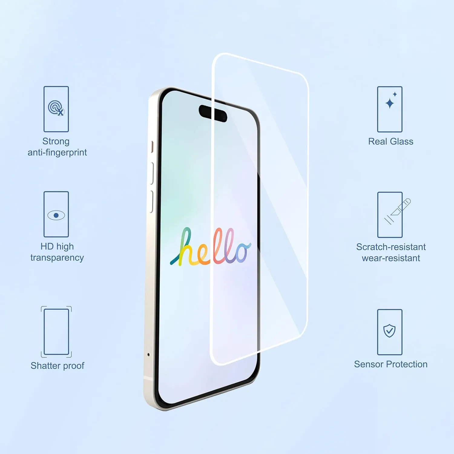Ailun 3 Pack Screen Protector for iPhone 16 Pro Max [6.9 inch]   3 Pack Camera Lens Protector with Installation Frame,Sensor Protection,Dynamic Island Compatible,Case Friendly Tempered Glass Film