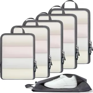 BAGAIL 4 Set/6 Set Ultralight Compression Packing Cubes Packing Organizer for Travel Accessories Luggage Suitcase Backpack