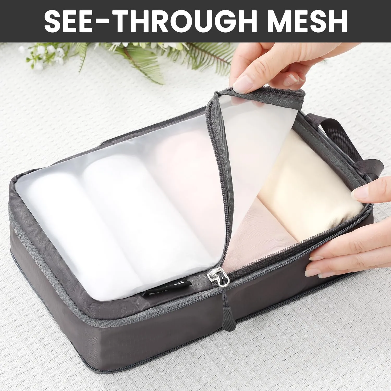 BAGAIL 4 Set/6 Set Ultralight Compression Packing Cubes Packing Organizer for Travel Accessories Luggage Suitcase Backpack