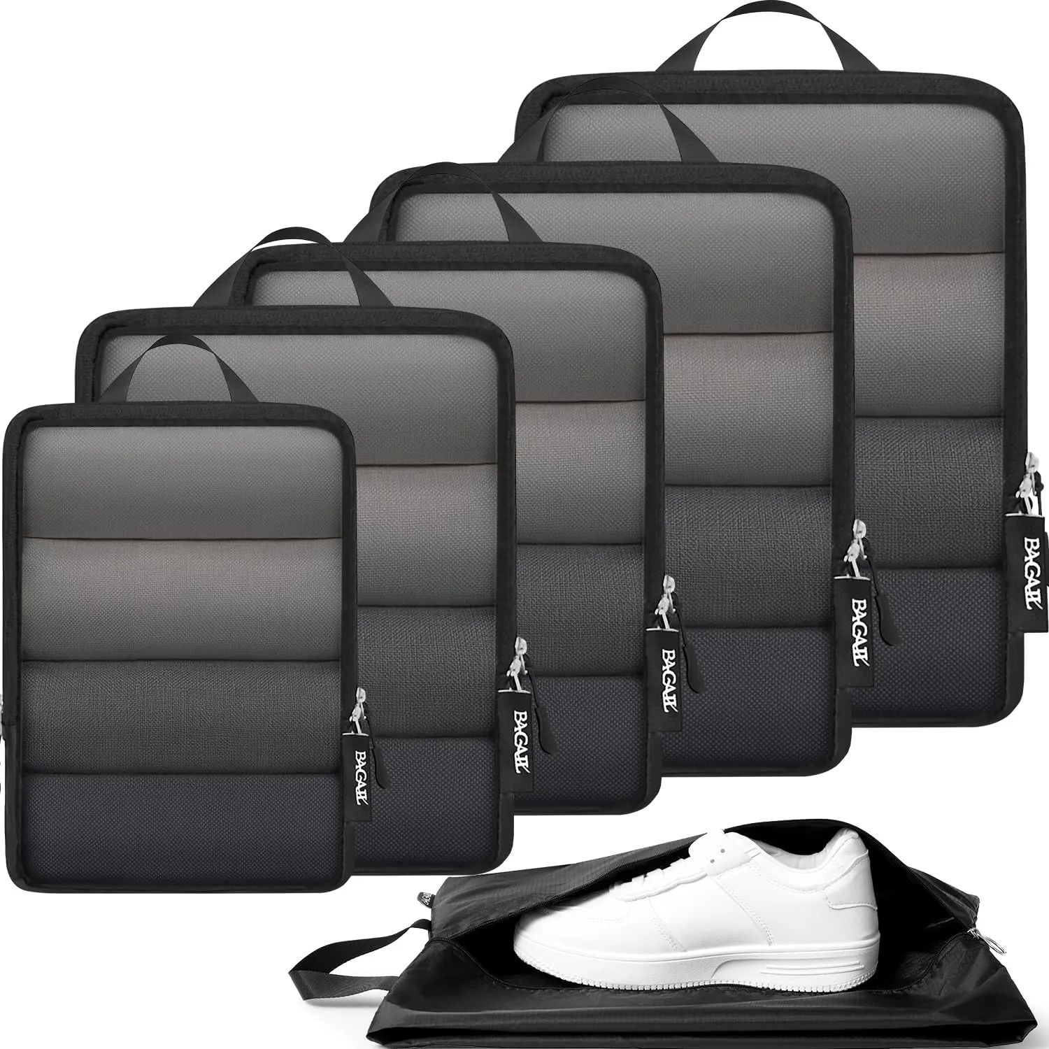 BAGAIL 4 Set/6 Set Ultralight Compression Packing Cubes Packing Organizer for Travel Accessories Luggage Suitcase Backpack