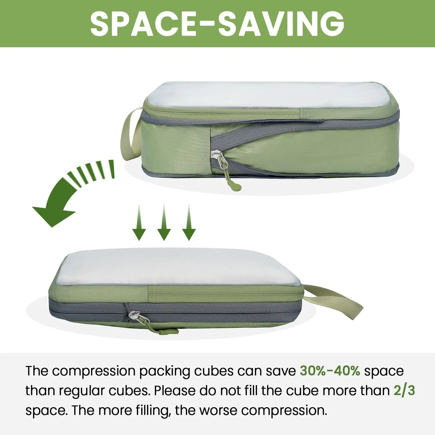 BAGAIL 4 Set/6 Set Ultralight Compression Packing Cubes Packing Organizer for Travel Accessories Luggage Suitcase Backpack