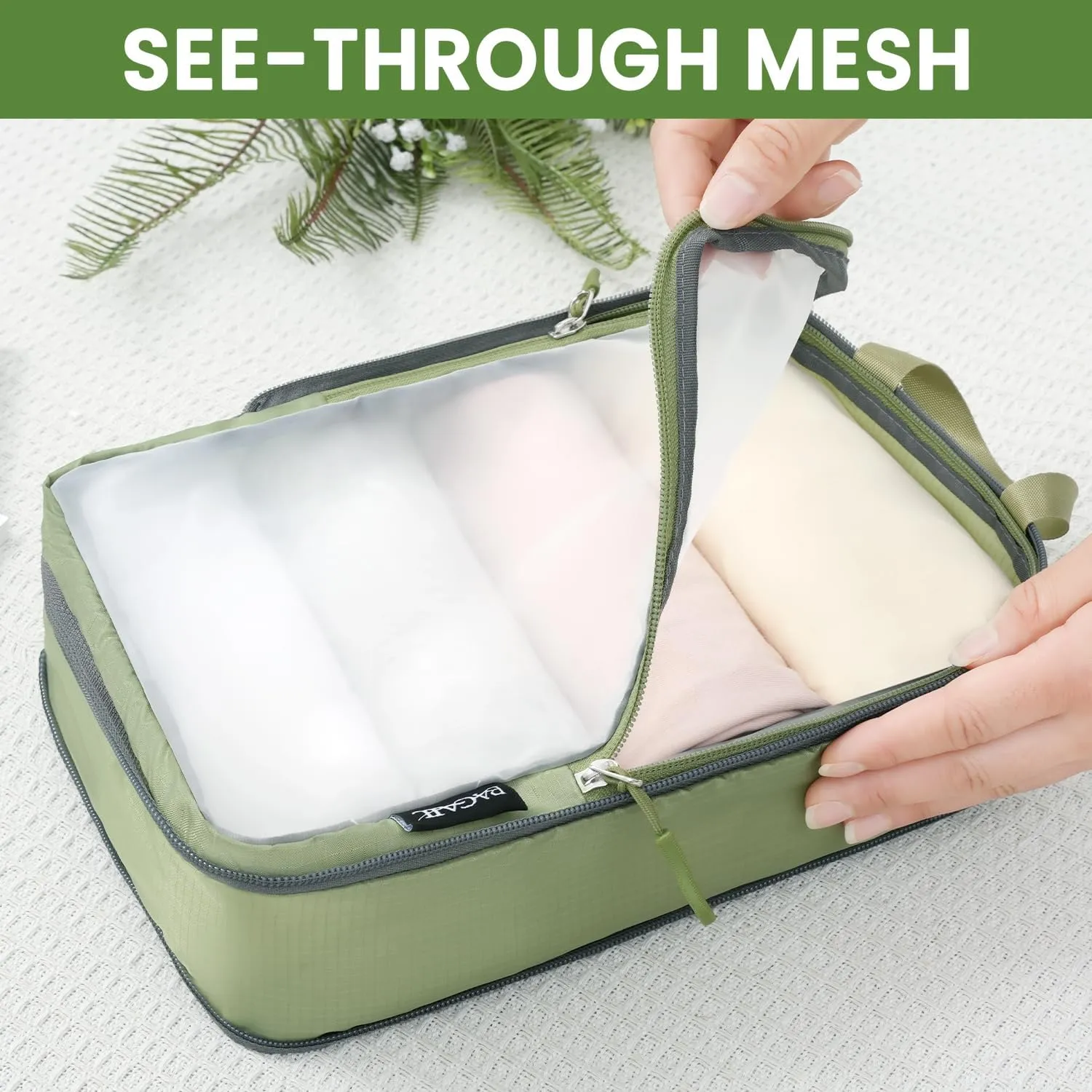 BAGAIL 4 Set/6 Set Ultralight Compression Packing Cubes Packing Organizer for Travel Accessories Luggage Suitcase Backpack