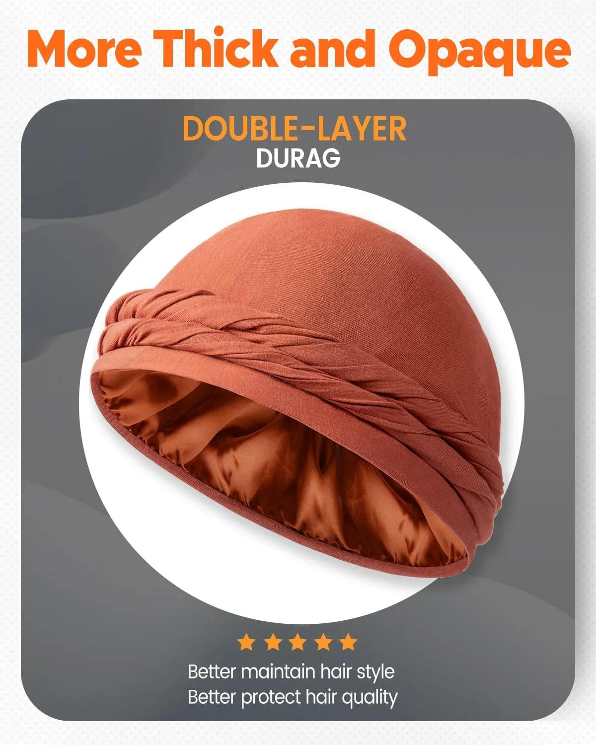 BEACE Silk Satin Lined Pre-Tied Turban Durag Head Wrap for Men & Women, Halo Turban Skull Cap Bonnet Hair Cover for Sleeping