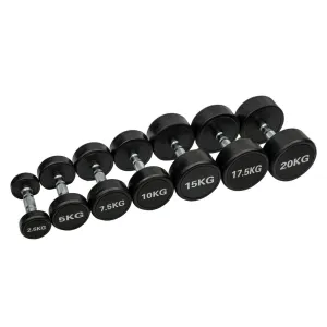 Commercial Round PU Dumbbell Full Set | 12 Pairs