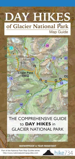 Day Hikes of Glacier National Park Map Guide Map  March 5, 2014