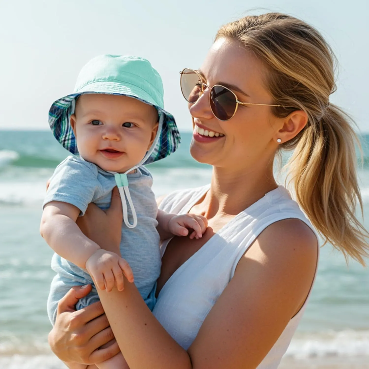 Durio UPF 50  Beach Baby Sun Hat Sun Protection Cute Wide Brim Summer Baby Boy Bucket Hats Toddler Sun Hats for Girl