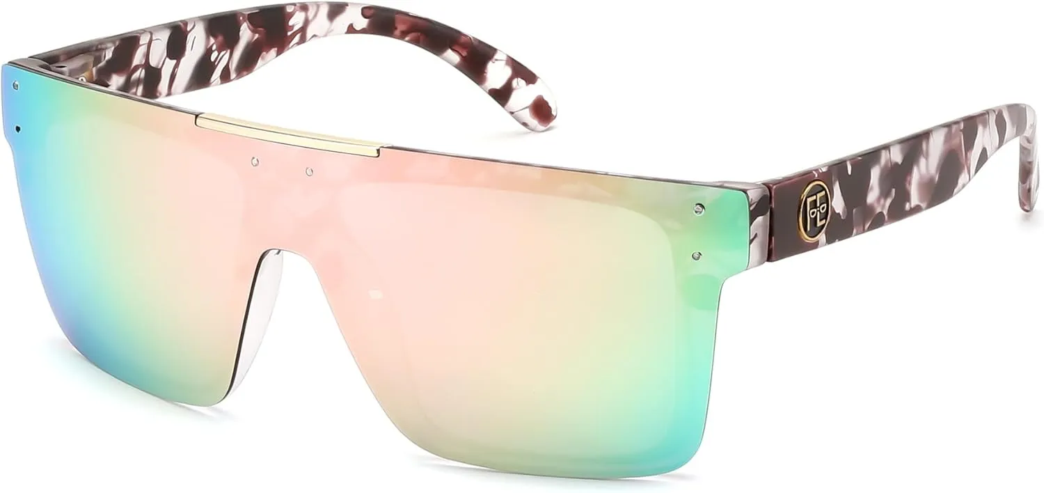 FEISEDY Men Sunglasses Polarized Oversized Square Flat Top Cycling Running Fishing Golf Hiking Sports B2990