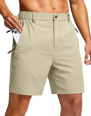 G Gradual Men's Hiking Shorts 7" Lightewight Casual Shorts for Men Quick Dry Stretch Golf Shorts with 3 Zipper Pockets Summer