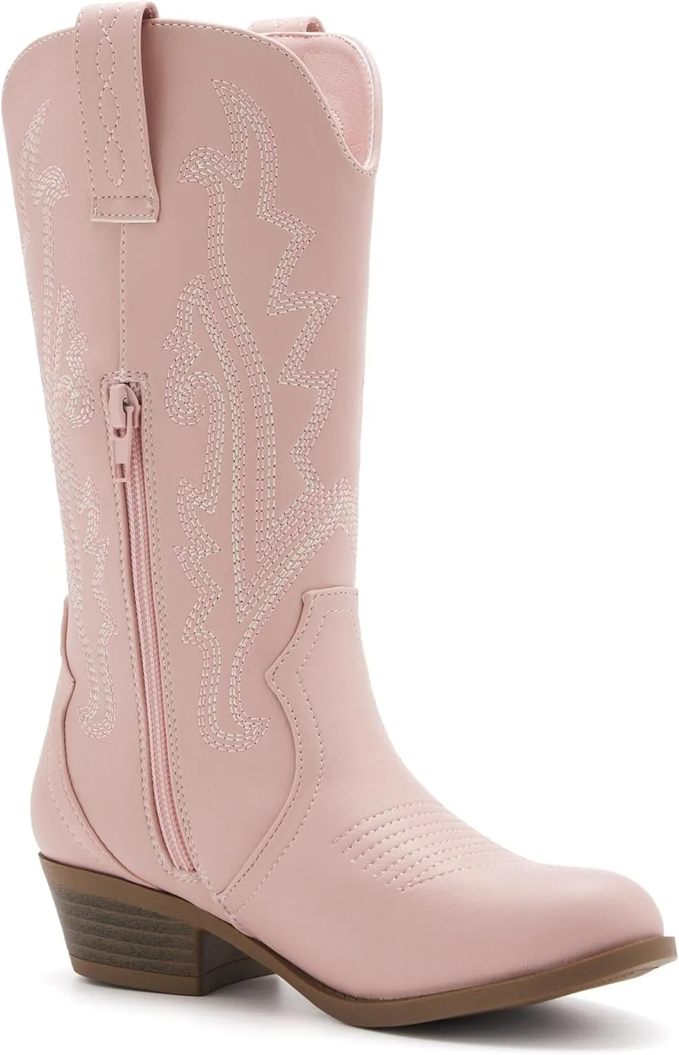 Girls Kids Western Boots Embroidered Cowgirl Cowboy Boots Girls Mid Calf Riding Shoes Little Kid/Big Kid
