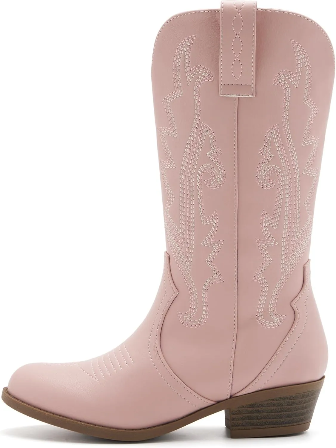 Girls Kids Western Boots Embroidered Cowgirl Cowboy Boots Girls Mid Calf Riding Shoes Little Kid/Big Kid