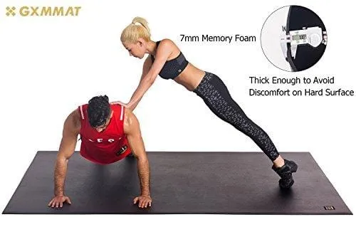 Gxmmat Extra Large Exercise Mat 6'x8'x7mm for Home Gym Flooring, Ultra Durable Cardio Workout Mats Non-Slip,Non-Toxic, Ideal for MMA, Plyo, Jump, All-Purpose Fitness