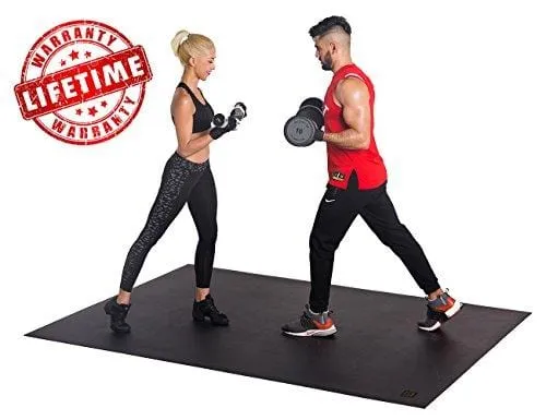 Gxmmat Extra Large Exercise Mat 6'x8'x7mm for Home Gym Flooring, Ultra Durable Cardio Workout Mats Non-Slip,Non-Toxic, Ideal for MMA, Plyo, Jump, All-Purpose Fitness