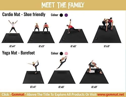Gxmmat Extra Large Exercise Mat 6'x8'x7mm for Home Gym Flooring, Ultra Durable Cardio Workout Mats Non-Slip,Non-Toxic, Ideal for MMA, Plyo, Jump, All-Purpose Fitness