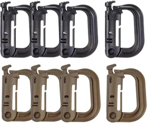 High Quality D-Shaped Tactical Carabiner Climbing Hiking (10 Pack)