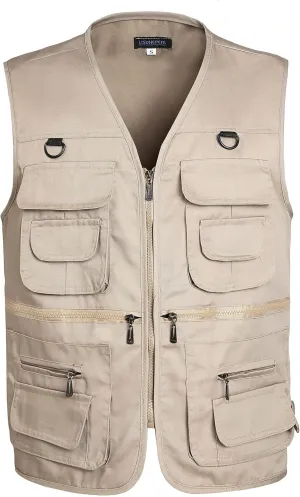 Men??s Fishing Vest Summer Outdoor Work Safari Travel Photo Vest with Multi Pockets