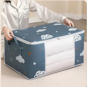 Non-Woven Fabric cloth quilt storage bag and Organizer with Reinforced Handle Thick Fabric for Comforters, Pillows, Blankets, Bedding Quilt, Blanket, Duvet, Mothproof and Space Saver(10 Pack)
