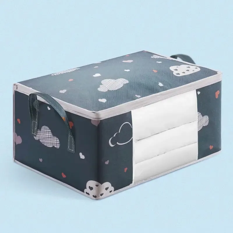 Non-Woven Fabric cloth quilt storage bag and Organizer with Reinforced Handle Thick Fabric for Comforters, Pillows, Blankets, Bedding Quilt, Blanket, Duvet, Mothproof and Space Saver(10 Pack)