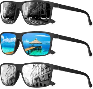 Polarized Sunglasses for Men Rectangular Frame Men's Polarized Sunglasses Sports Sunglasses with UV400 Protection