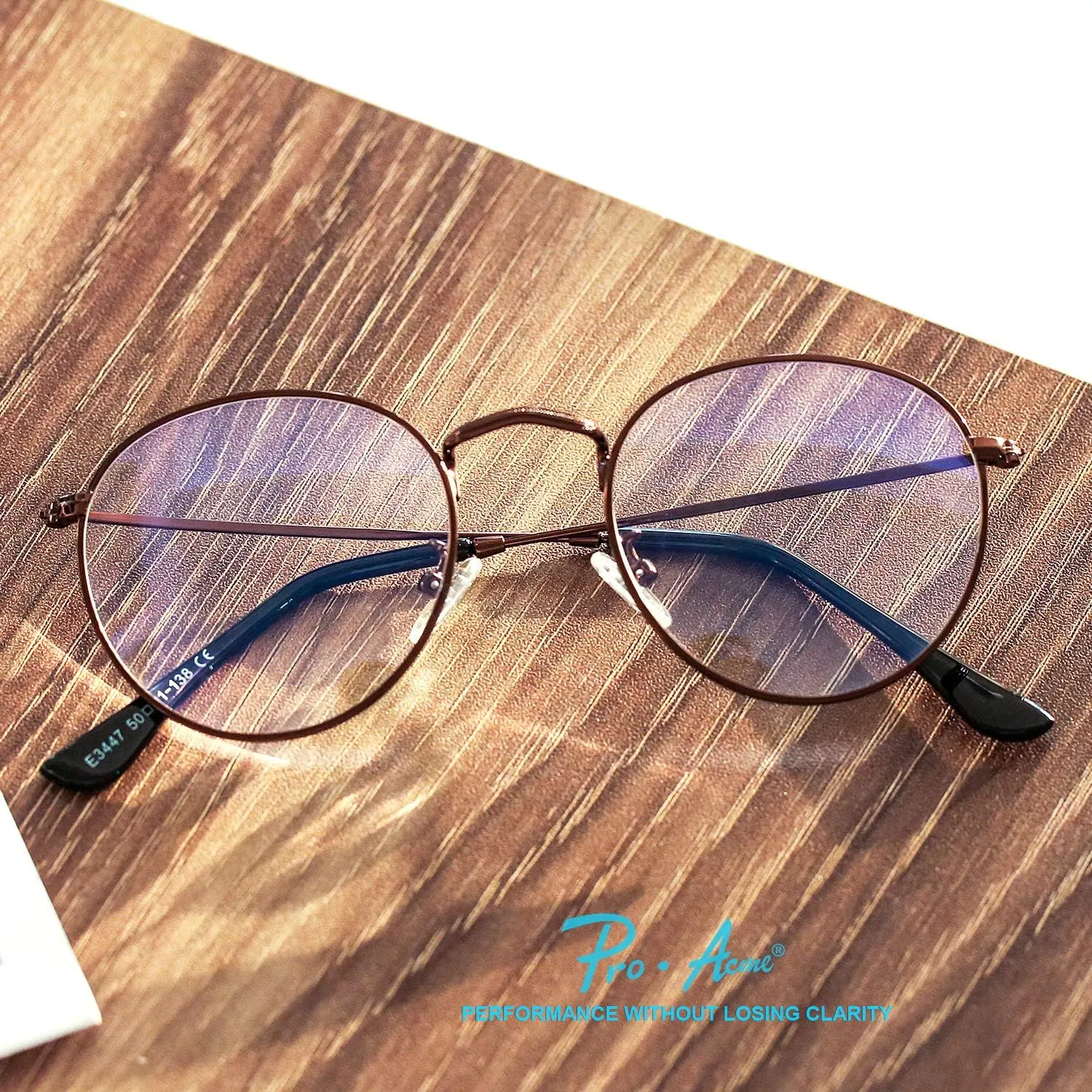 Pro Acme Classic Round Metal Clear Lens Glasses Frame Unisex Circle Eyeglasses