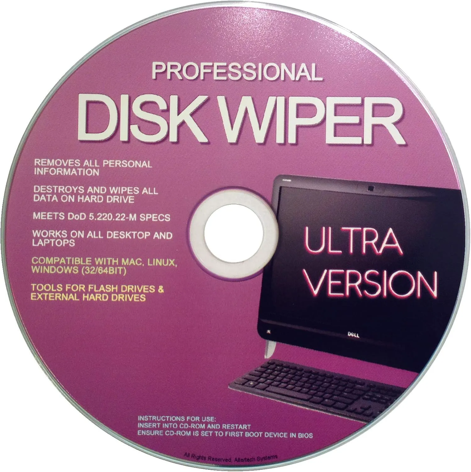 Professional Hard Drive Wiper & USB Eraser CD  ALL OS 32/64Bit