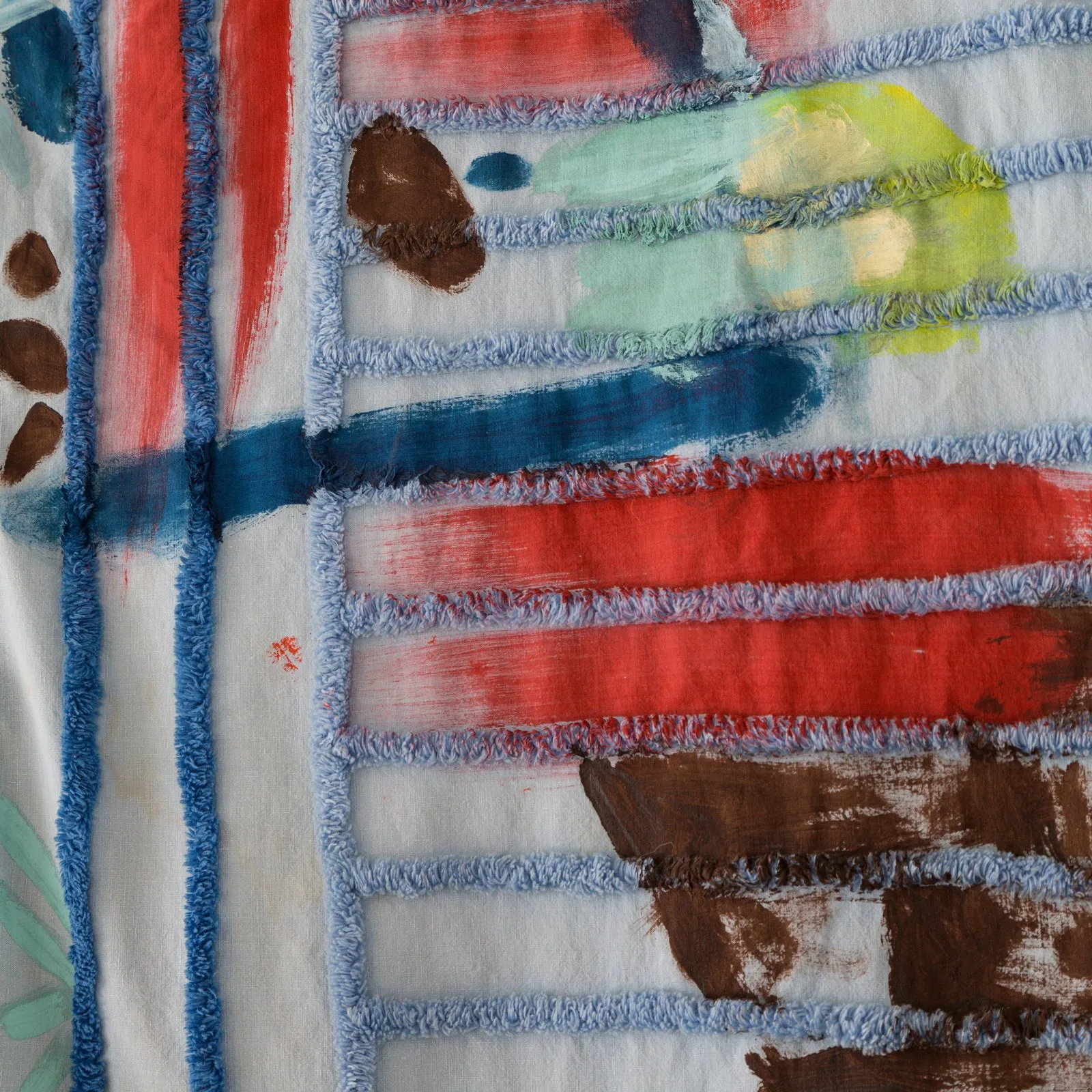 Quilt Painting 'Climb Flower Mountain' Tapestry Textile Art