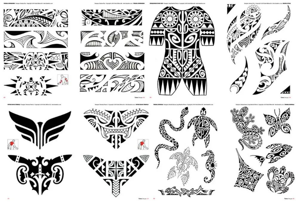 Tribal Style Tattoo Flash Book 1 — Maori, Polynesian, & Pacific Island Tattoo Designs