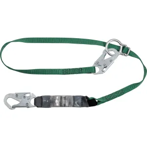 V-Series Tie-Back Lanyard, 6', Rebar Hook Center, Snap Hook Leg Ends, Polyester